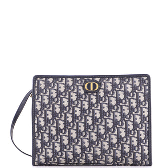 Christian Dior 30 Montaigne Zip Pouch Oblique Canvas Medium