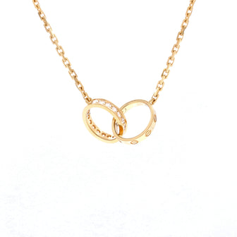 Cartier Love Interlocking Necklace 18K Yellow Gold and Diamonds