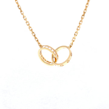 Cartier Love Interlocking Necklace 18K Yellow Gold and Diamonds