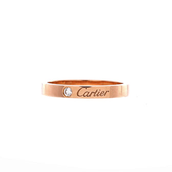 Cartier C de Cartier Wedding Band Ring 18K Rose Gold with Diamond
