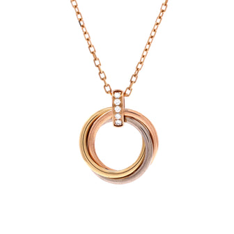 Cartier Trinity Pendant Necklace 18K Tricolor Gold and Diamonds
