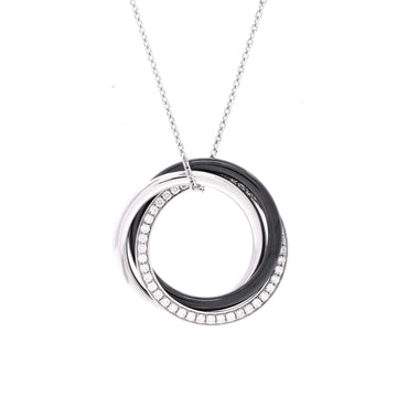 Cartier Trinity Pendant Necklace 18K White Gold with Diamonds and Ceramic Small