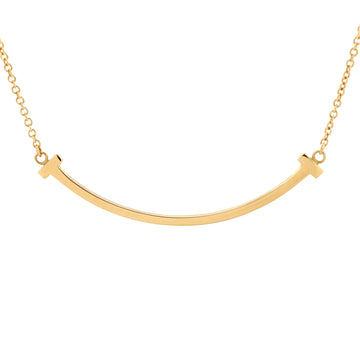 Tiffany & Co. T Smile Pendant Necklace 18K Yellow Gold Small