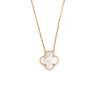 Van Cleef & Arpels Vintage Alhambra Pendant Necklace 18K Yellow Gold and Mother of Pearl