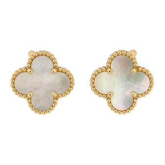 Van Cleef & Arpels Vintage Alhambra Earrings 18K Yellow Gold and Mother of Pearl