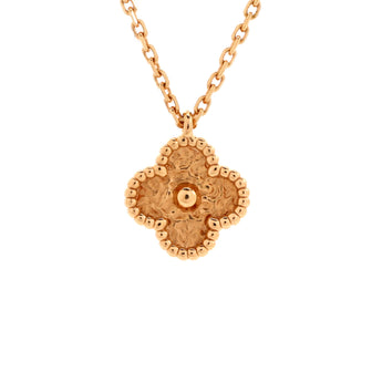 Van Cleef & Arpels Sweet Alhambra Pendant Necklace 18K Rose Gold