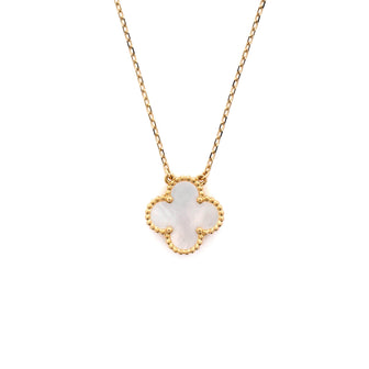 Van Cleef & Arpels Vintage Alhambra Pendant Necklace 18K Yellow Gold and Mother of Pearl