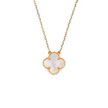 Van Cleef & Arpels Vintage Alhambra Pendant Necklace 18K Yellow Gold and Mother of Pearl