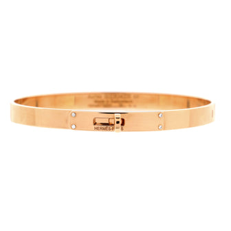 Hermes Kelly Bracelet 18K Rose Gold with 4 Diamonds Small