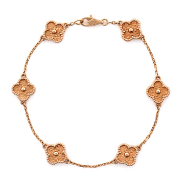 Van Cleef & Arpels Sweet Alhambra 6 Motifs Bracelet 18K Rose Gold