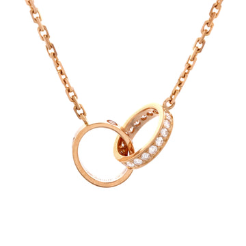 Cartier Love Interlocking Necklace 18K Rose Gold with Diamonds