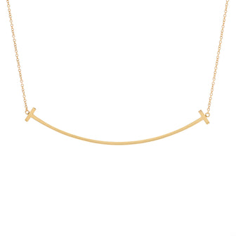 Tiffany & Co. T Smile Pendant Necklace 18K Yellow Gold Large