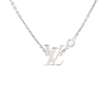 Louis Vuitton Idylle Blossom LV Pendant Necklace 18K White Gold with Diamond