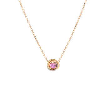 Cartier Trinity Diamond Pendant Necklace 18K Tricolor Gold and Pink Sapphire