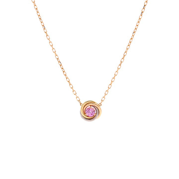 Cartier Trinity Diamond Pendant Necklace 18K Tricolor Gold and Pink Sapphire