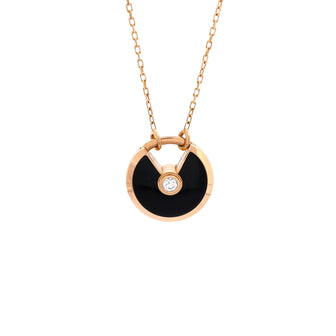 Cartier Amulette de Cartier Pendant Necklace 18K Rose Gold with Onyx and Diamond Small