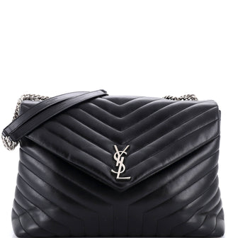 Saint Laurent Loulou Shoulder Bag Matelasse Chevron Leather Large