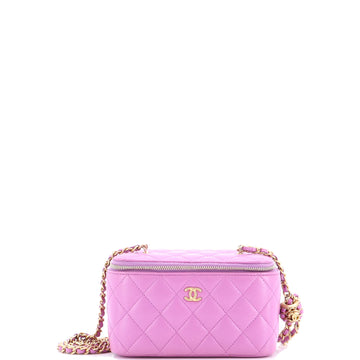 Chanel Pearl Crush Vanity Case with Chain Quilted Lambskin Small