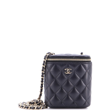 Chanel Vertical Classic Vanity Case with Chain Quilted Lambskin Small