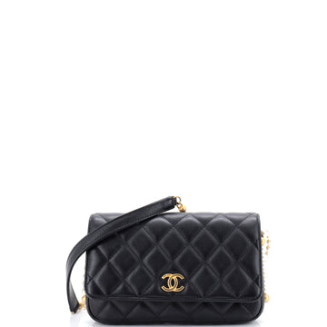 Chanel About Pearls Wallet on Chain Quilted Calfskin