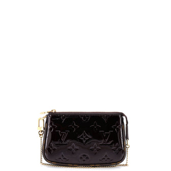 Louis Vuitton Pochette Accessoires Monogram Vernis with Monogram Canvas Mini