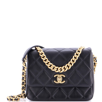 Chanel Side Note Flap Bag Quilted Lambskin Small