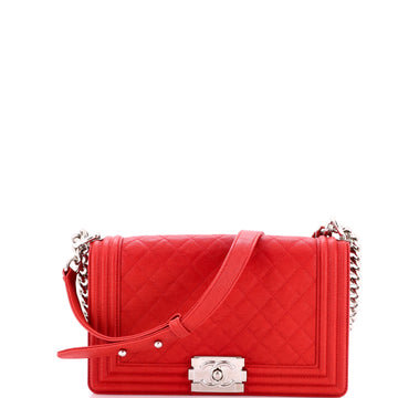 Chanel Boy Flap Bag Quilted Caviar New Medium