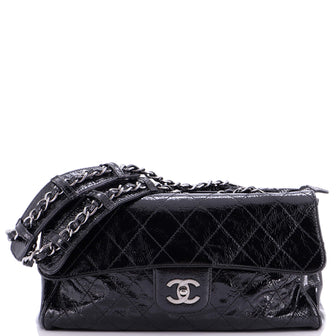 Chanel Ritz Flap Bag Quilted Patent Large