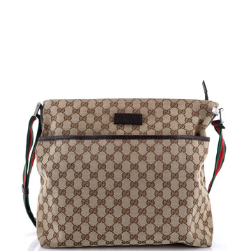 Gucci Front Pocket Web Messenger GG Canvas Medium