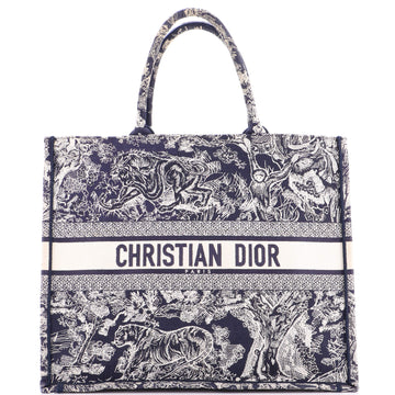 Christian Dior Book Tote Embroidered Canvas Large