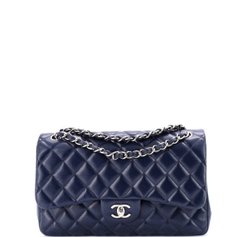 Chanel Classic Double Flap Bag Quilted Caviar Jumbo