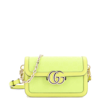 Gucci Go Shoulder Bag GG Canvas with Leather Small