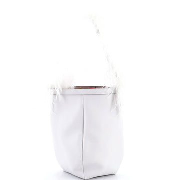 Valentino Garavani By Your Side Bucket Bag Leather with Feathers Medium