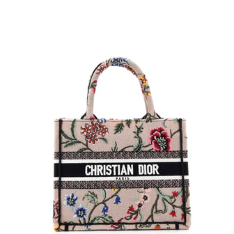 Christian Dior Book Tote Embroidered Canvas Small