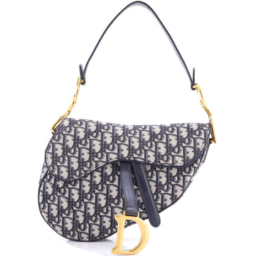 Christian Dior Saddle Handbag Oblique Canvas Medium