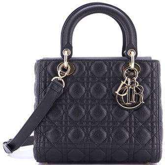 Christian Dior Lady Dior Bag Cannage Quilt Grained Calfskin Medium