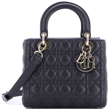 Christian Dior Lady Dior Bag Cannage Quilt Grained Calfskin Medium