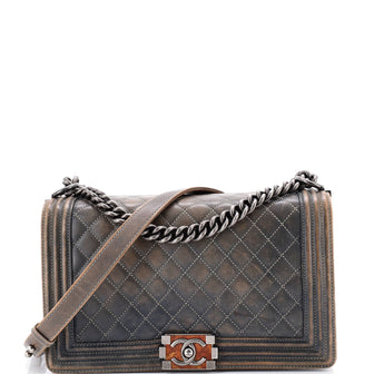 Chanel Boy Flap Bag Quilted Washed Calfskin New Medium