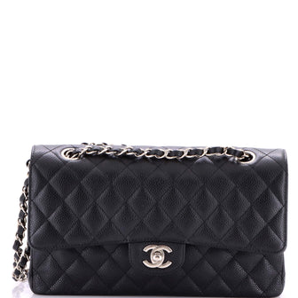 Chanel Classic Double Flap Bag Quilted Caviar Medium