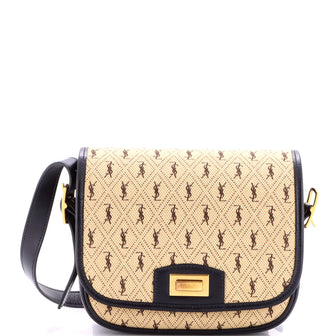 Saint Laurent Flap Satchel Monogram All Over Canvas and Leather Small