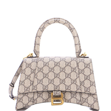 Gucci x Balenciaga The Hacker Project Hourglass Top Handle Bag GG Coated Canvas Small