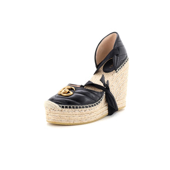 Gucci Women's GG Marmont Wedge Espadrilles Matelasse Leather