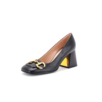 Gucci Women's Horsebit Mid-Heel Pumps Leather