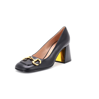 Gucci Women's Horsebit Mid-Heel Pumps Leather