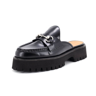 Gucci Women's Horsebit Flatform Mules Leather