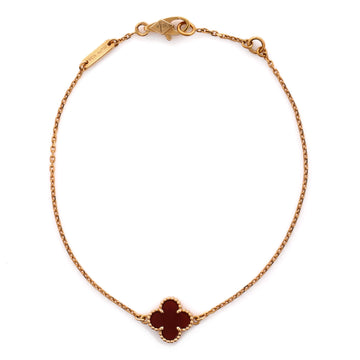 Van Cleef & Arpels Sweet Alhambra Bracelet 18K Rose Gold and Carnelian