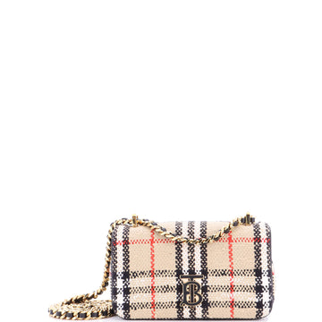 Burberry Lola Shoulder Bag Vintage Check Tweed Small