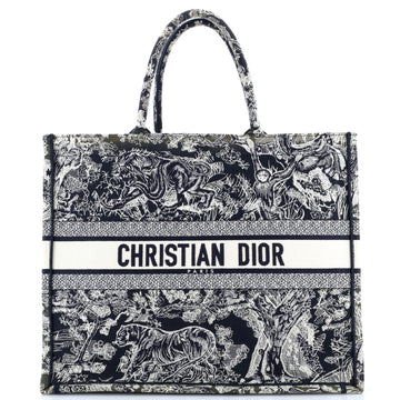 Christian Dior Book Tote Embroidered Canvas Large