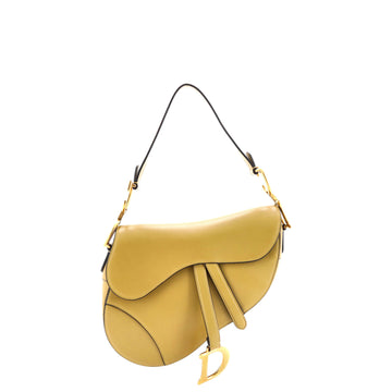 Christian Dior Saddle Handbag Leather Medium