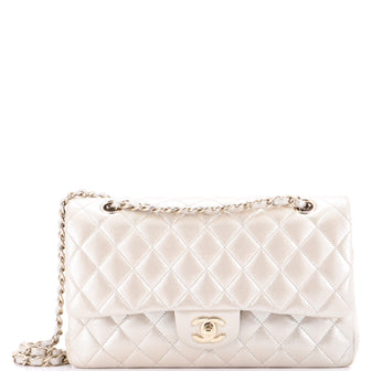 Chanel Classic Double Flap Bag Quilted Metallic Lambskin Medium